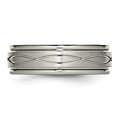 Titanium Crisscross Wedding Band with Polished Finish