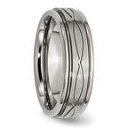 Criss-Cross Wedding Band in Titanium, 7mm