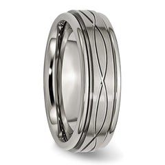 Titanium Crisscross Wedding Band with Polished Finish