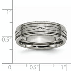 Criss-Cross Wedding Band in Titanium, 7mm