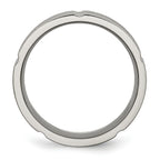 Grooved Wedding Band in Titanium, 8mm
