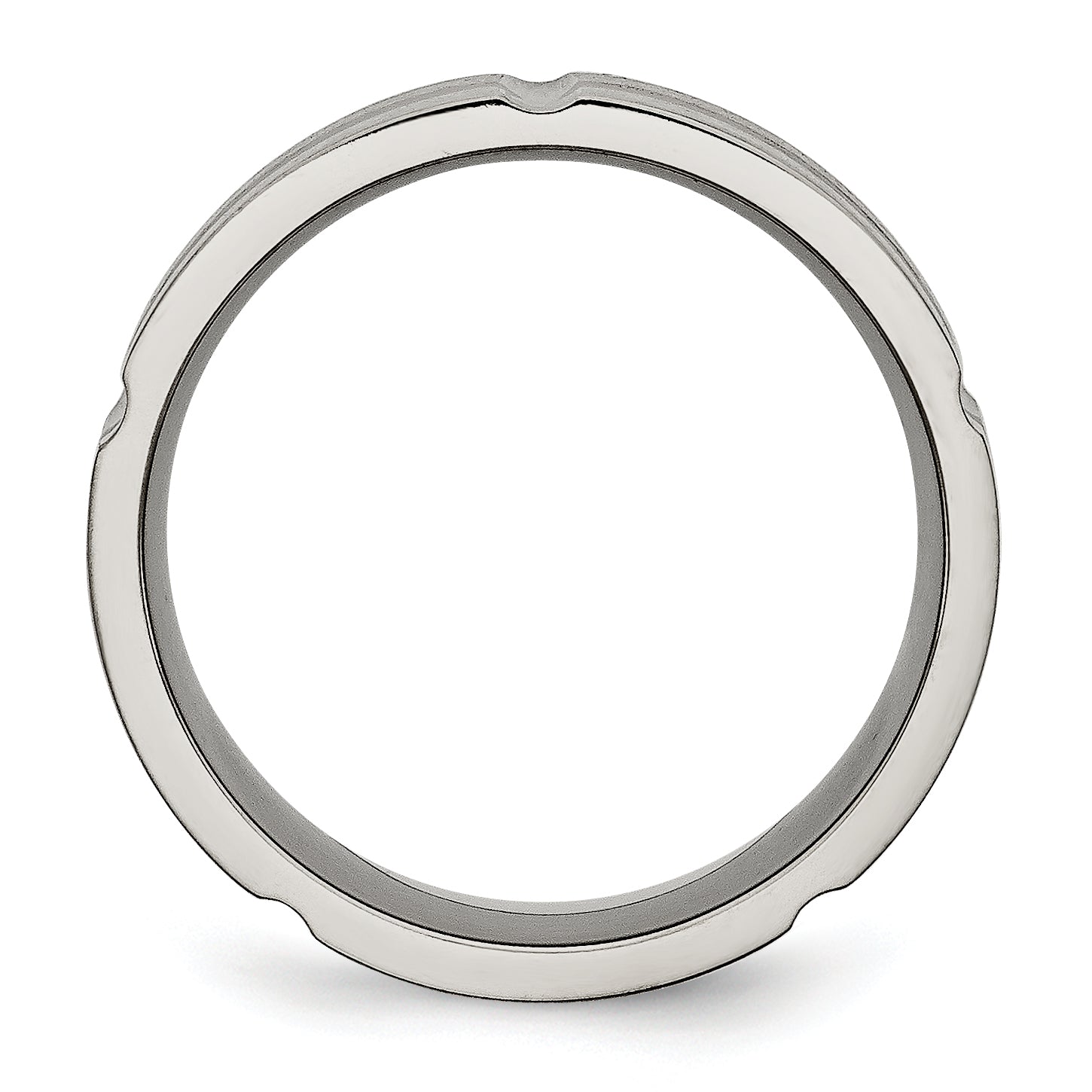 Grooved Wedding Band in Titanium, 8mm