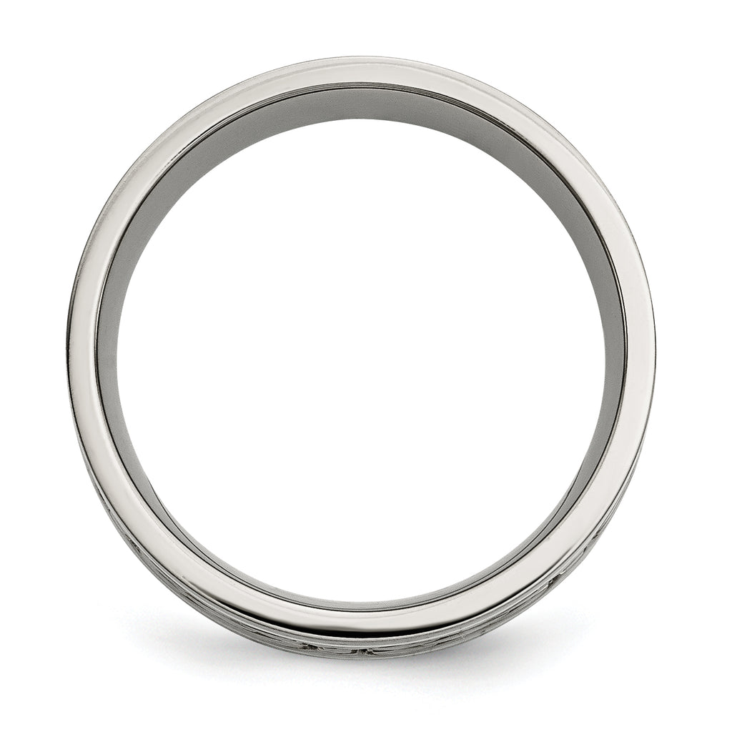 Celtic Knot Inlay Wedding Band in Titanium & Sterling Silver, 8mm