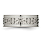 Celtic Knot Inlay Wedding Band in Titanium & Sterling Silver, 8mm