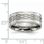 Celtic Knot Inlay Wedding Band in Titanium & Sterling Silver, 8mm