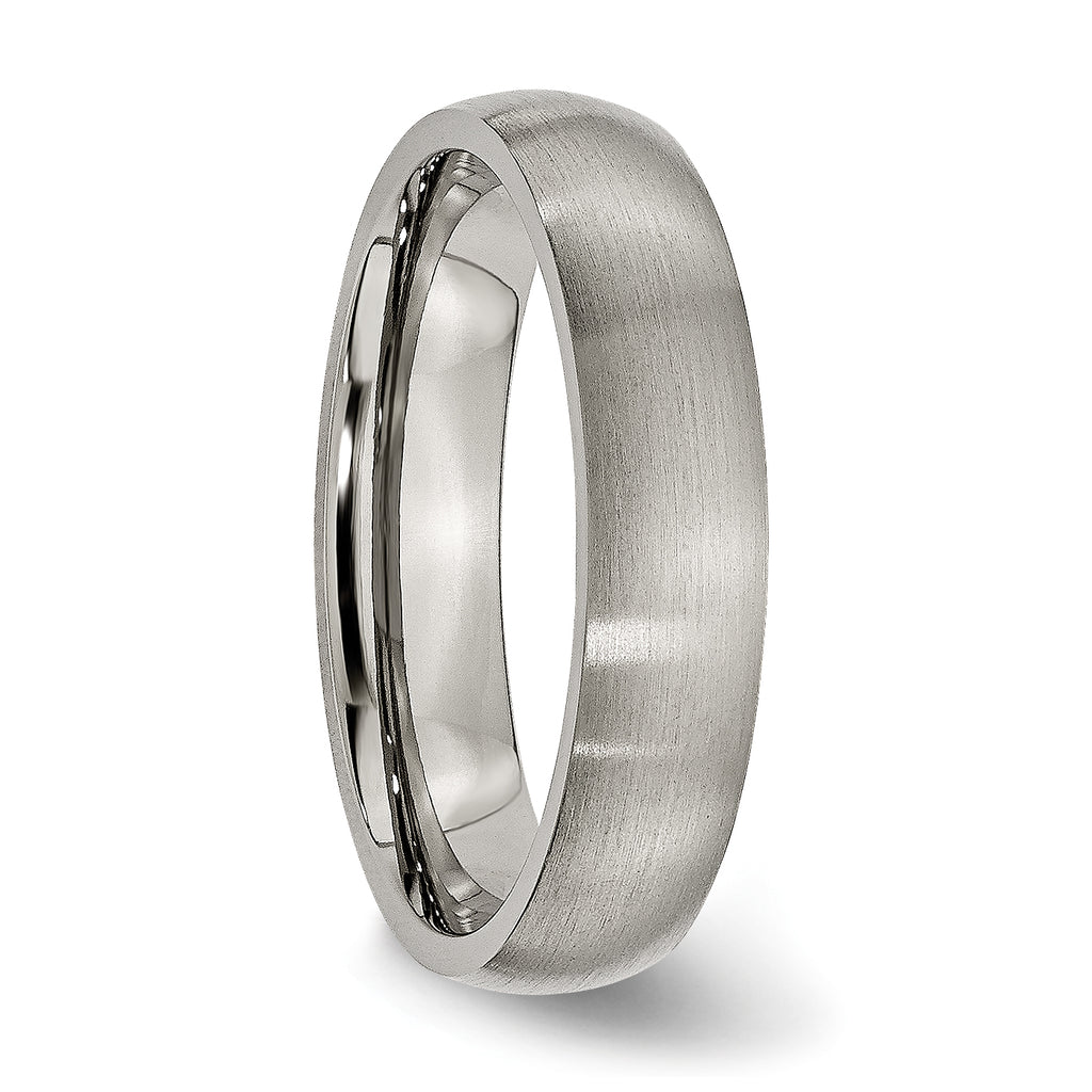Brushed Comfort-Fit Wedding Band in Titanium, 5mm