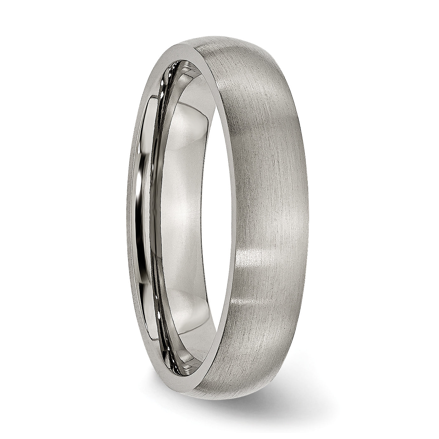 Brushed Comfort-Fit Wedding Band in Titanium, 5mm