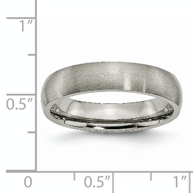 Brushed Comfort-Fit Wedding Band in Titanium, 5mm