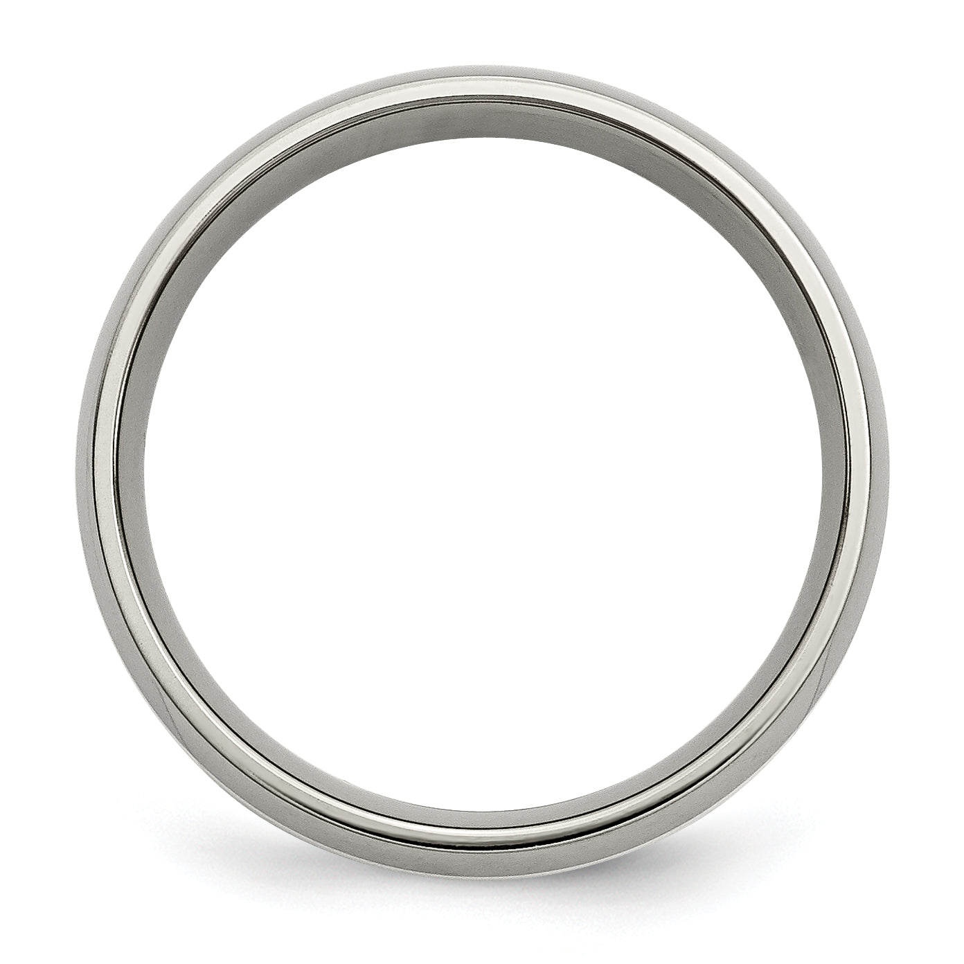 Titanium Sterling Silver Inlay Unisex Wedding Band Engravable, Polished Finish