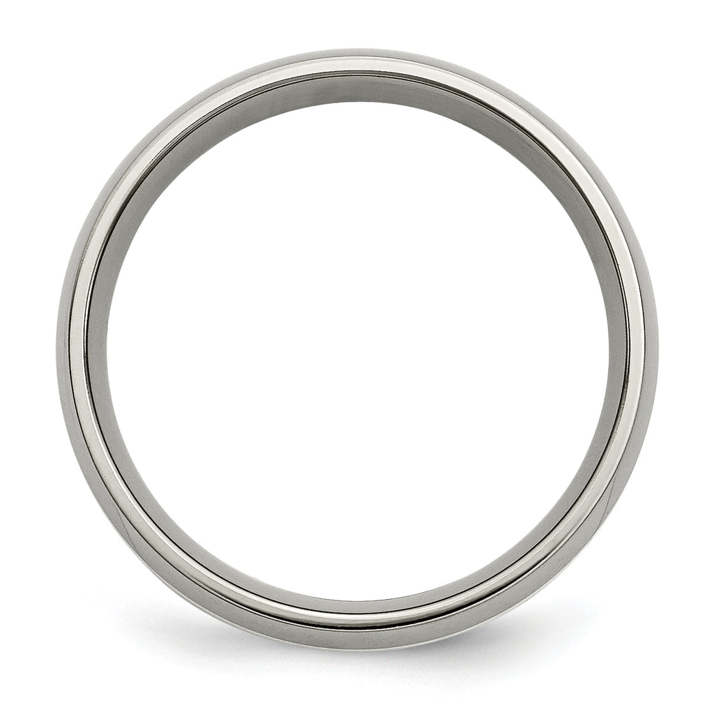 Titanium Sterling Silver Inlay Unisex Wedding Band Engravable, Polished Finish