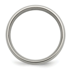 Titanium Sterling Silver Inlay Unisex Wedding Band Engravable, Polished Finish
