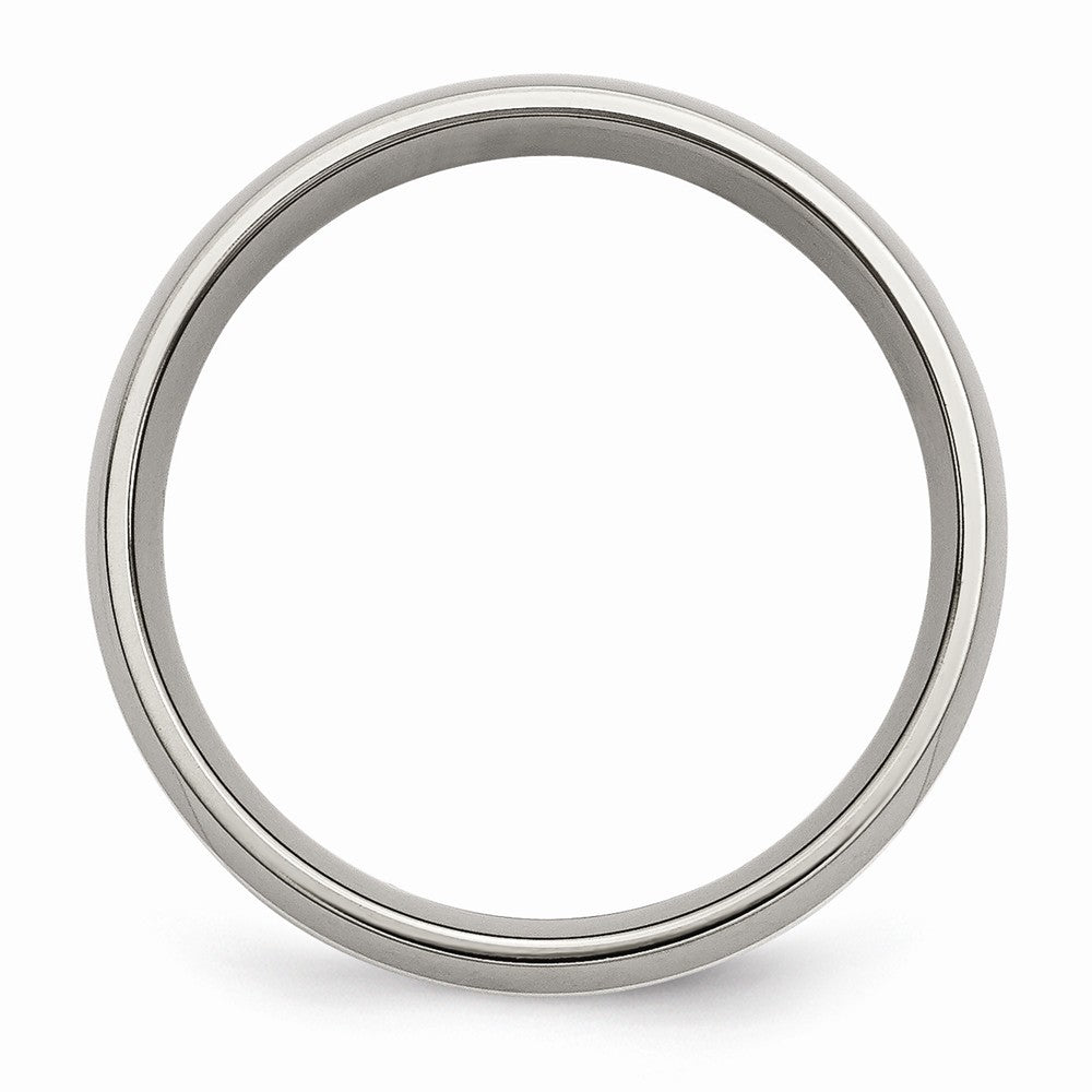 Chisel Titanium Polished with Sterling Silver Inlay 6mm Band Secondary image