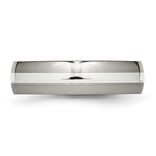 Titanium Sterling Silver Inlay Unisex Wedding Band Engravable, Polished Finish