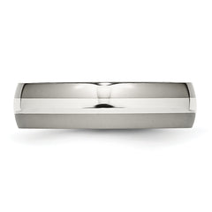 Titanium Sterling Silver Inlay Unisex Wedding Band Engravable, Polished Finish