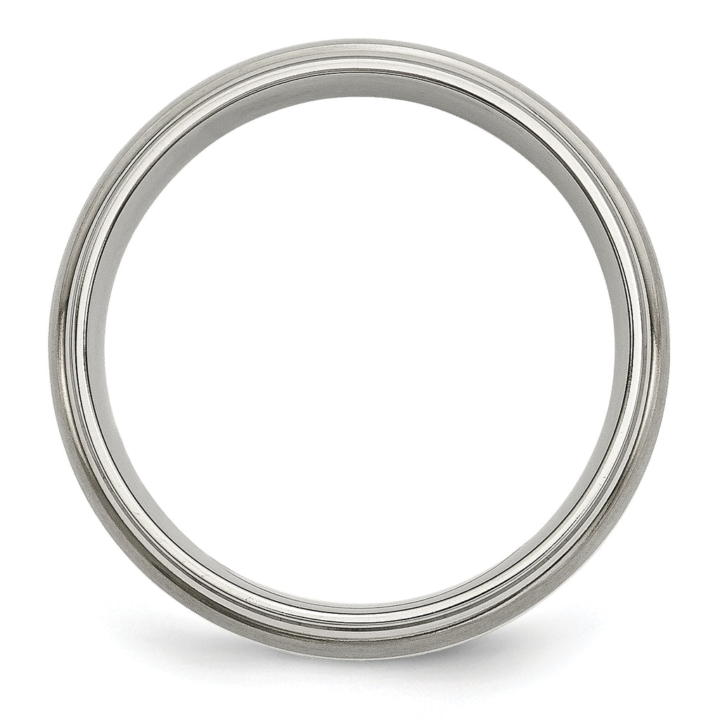 Inlay Wedding Band in Titanium & Sterling Silver, 6mm