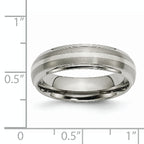Inlay Wedding Band in Titanium & Sterling Silver, 6mm
