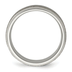 Titanium Sterling Silver Inlay Wedding Band Engravable Two-Tone 8mm Unisex