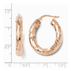 Leslie's 10K Plated Rose Gold Polished Oval Hinged Hoop Earrings