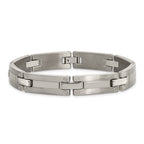 Brushed & Polished Men's Bracelet in Titanium, 8mm