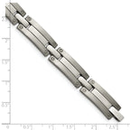 Brushed & Polished Men's Bracelet in Titanium, 8mm