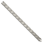 Brushed & Polished Bracelet in Titanium, 10mm
