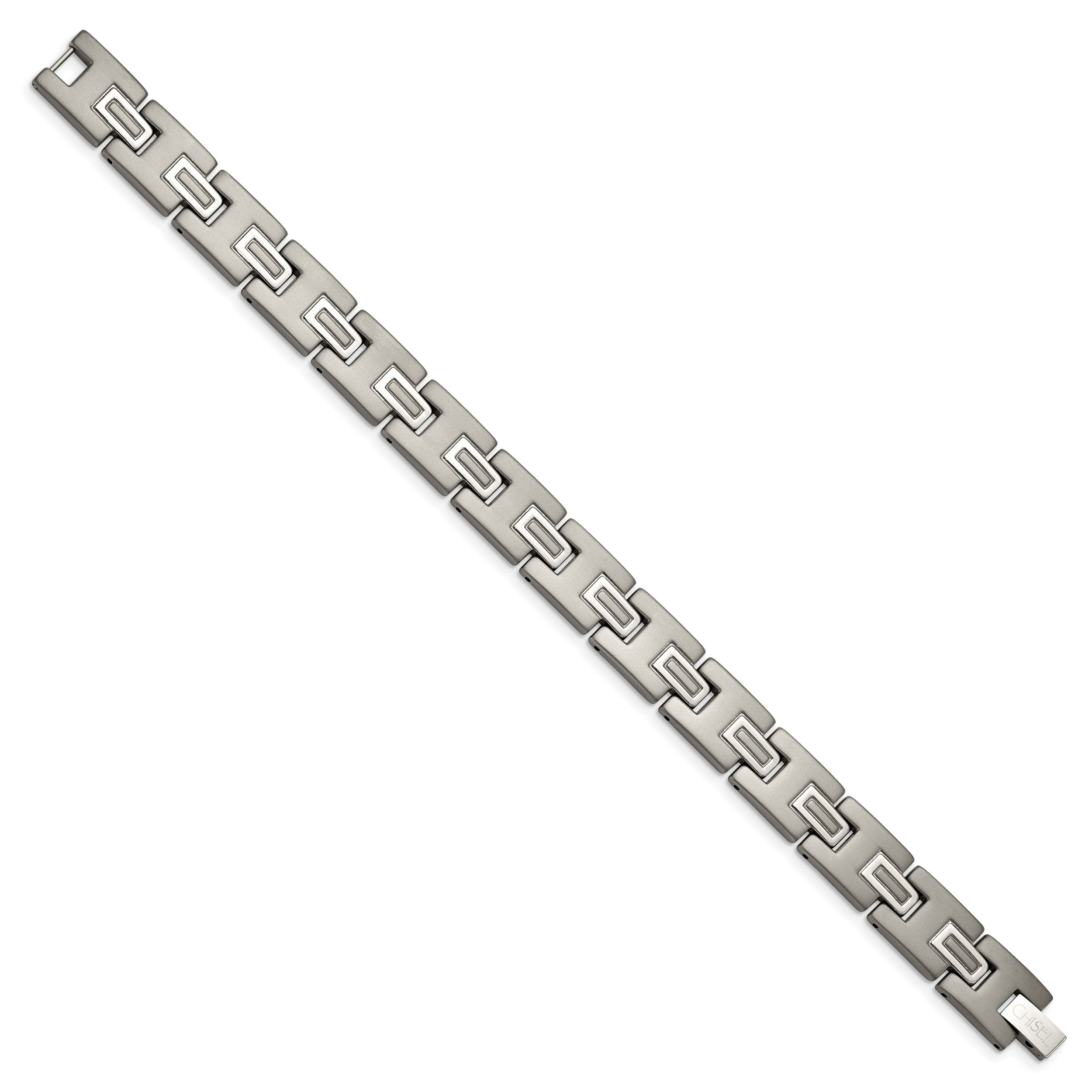 Brushed & Polished Bracelet in Titanium, 10mm