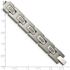 Brushed & Polished Bracelet in Titanium, 10mm
