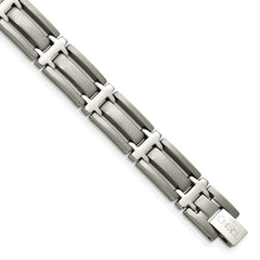 Chisel Titanium Brushed and Polished 8.75 inch Bracelet