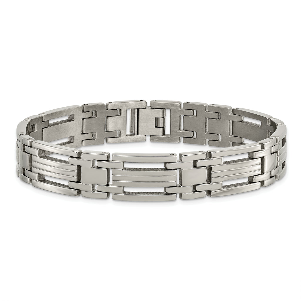Polished Men's Bracelet in Titanium, 11mm