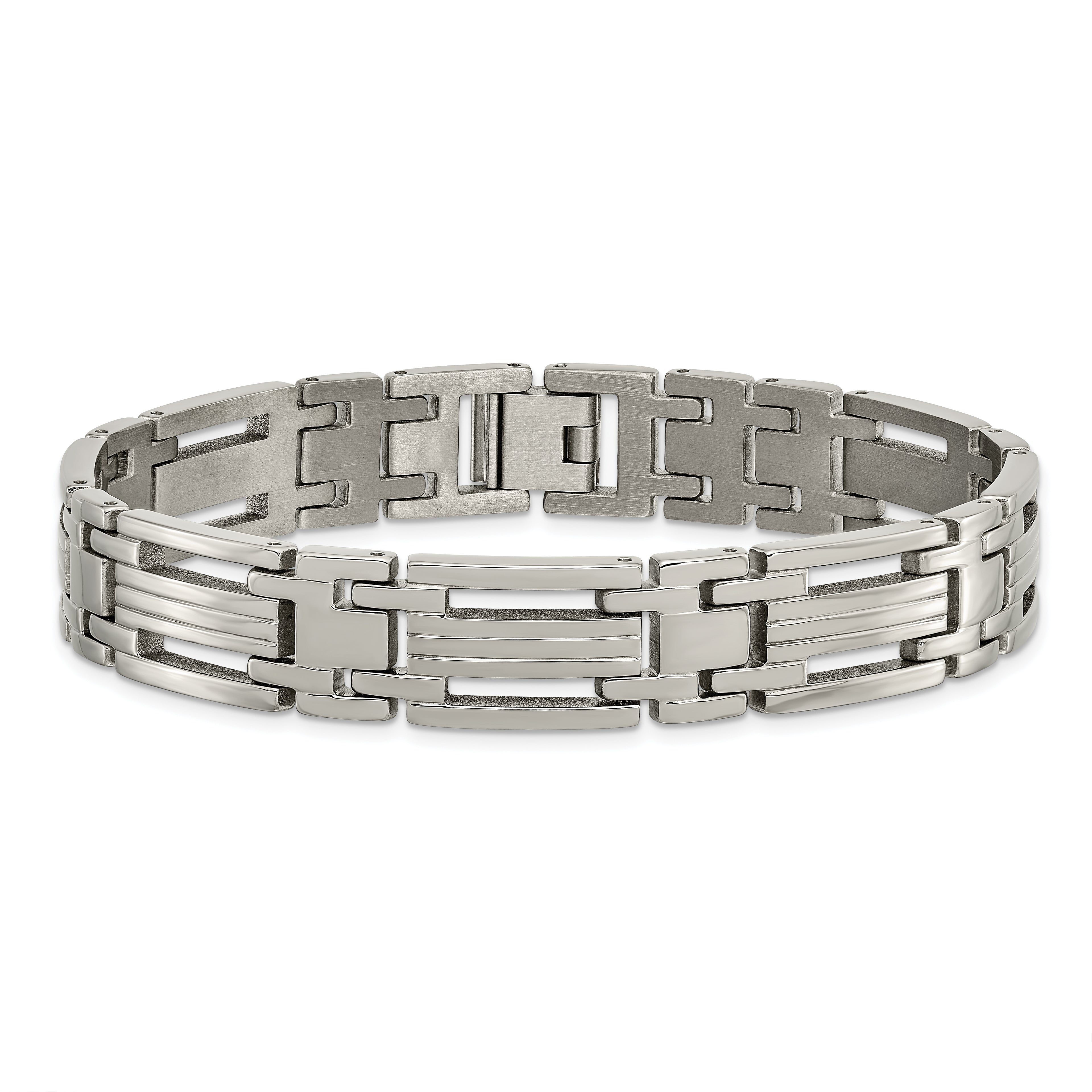 Polished Men's Bracelet in Titanium, 11mm