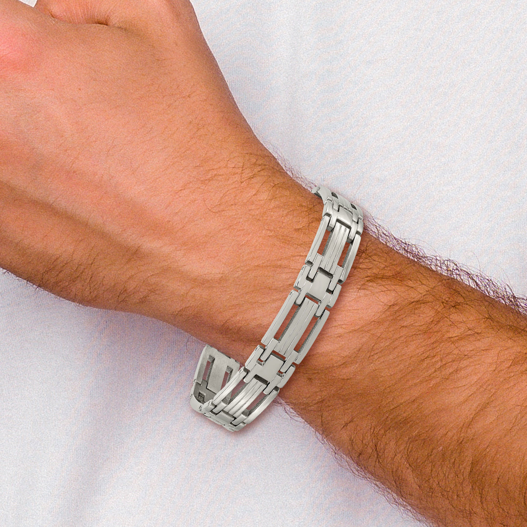 Polished Men's Bracelet in Titanium, 11mm