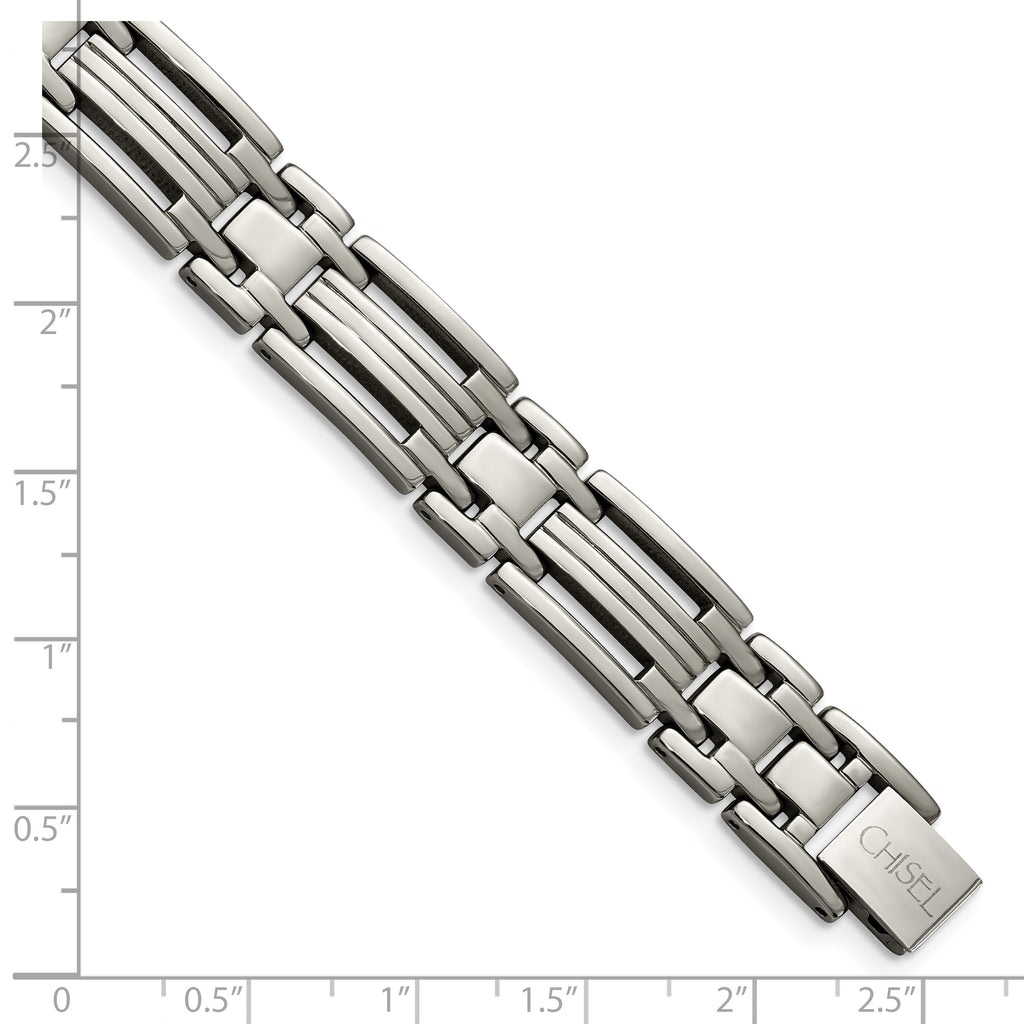 Polished Men's Bracelet in Titanium, 11mm