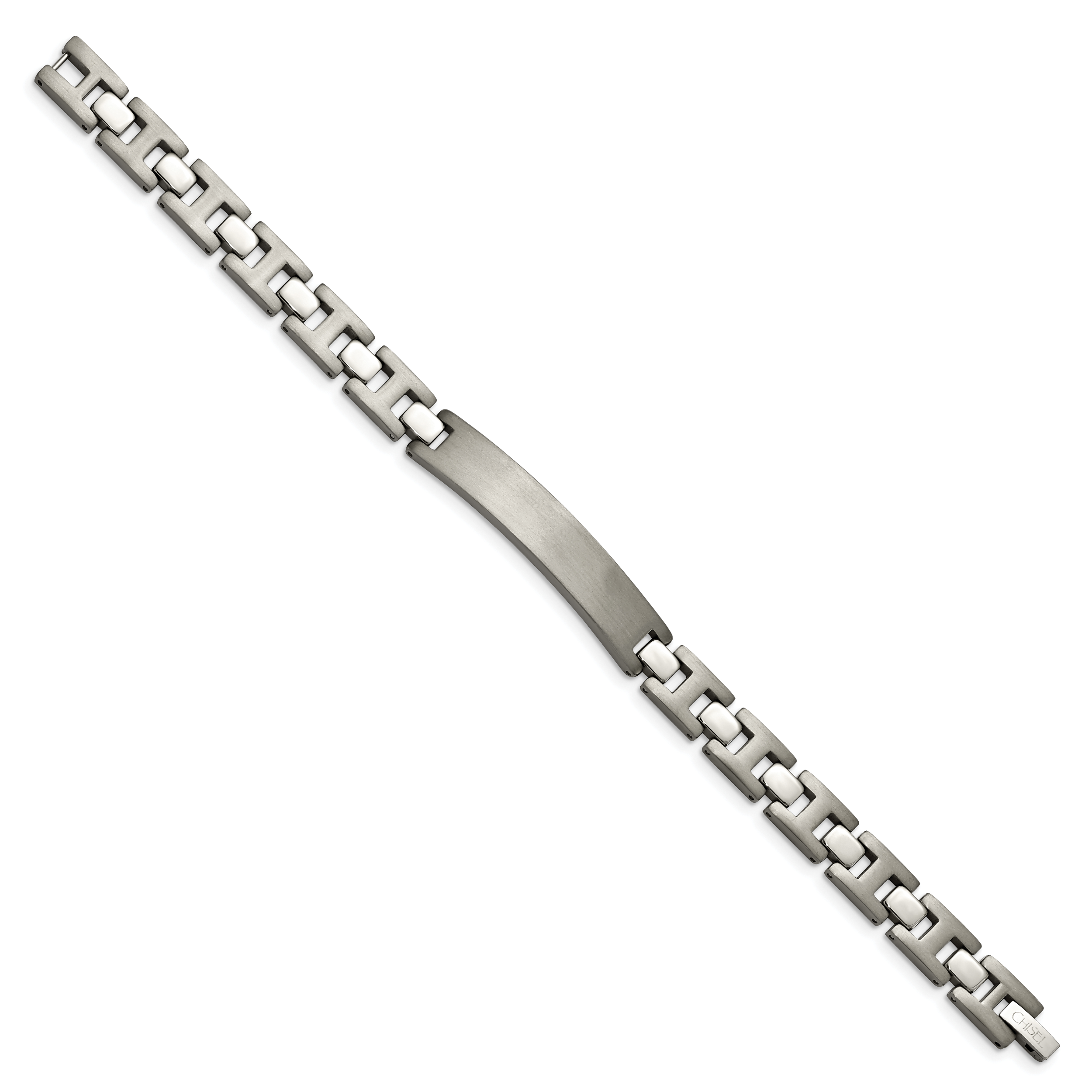 Chisel Titanium Brushed and Polished 8.5 inch ID Bracelet Secondary image