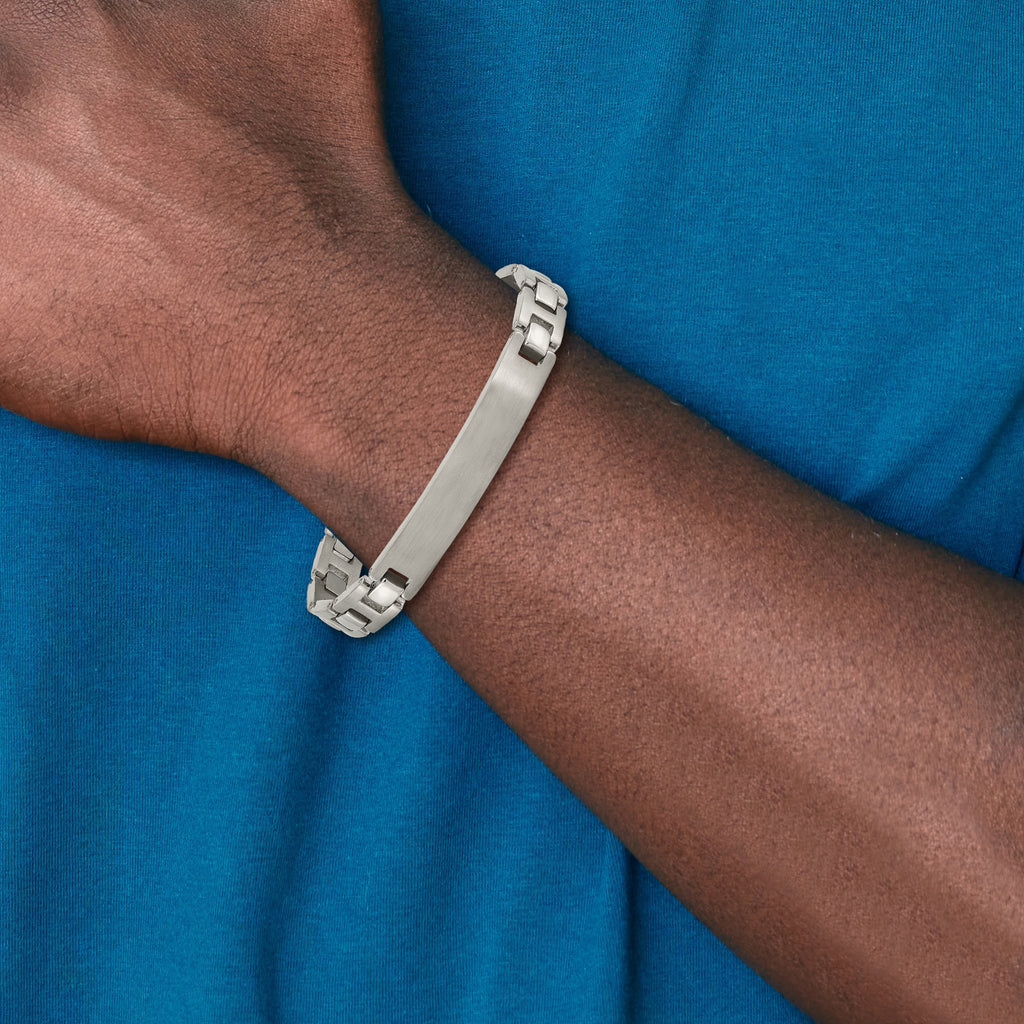Chisel Titanium Brushed and Polished 8.5 inch ID Bracelet