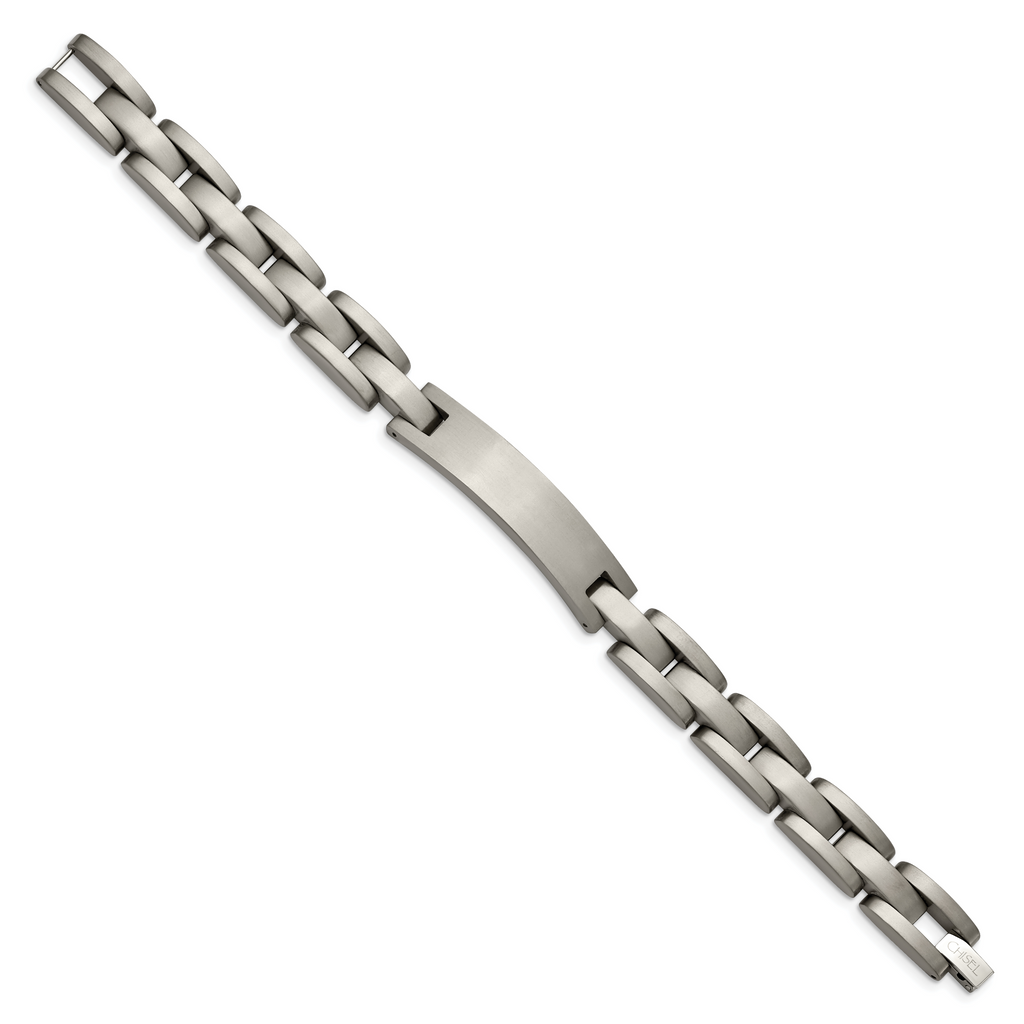 Brushed ID Bracelet in Titanium, 10mm