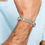 Brushed ID Bracelet in Titanium, 10mm