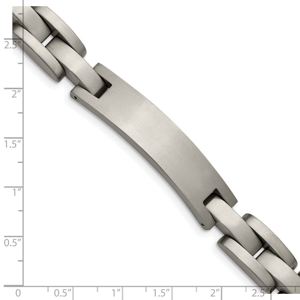 Brushed ID Bracelet in Titanium, 10mm