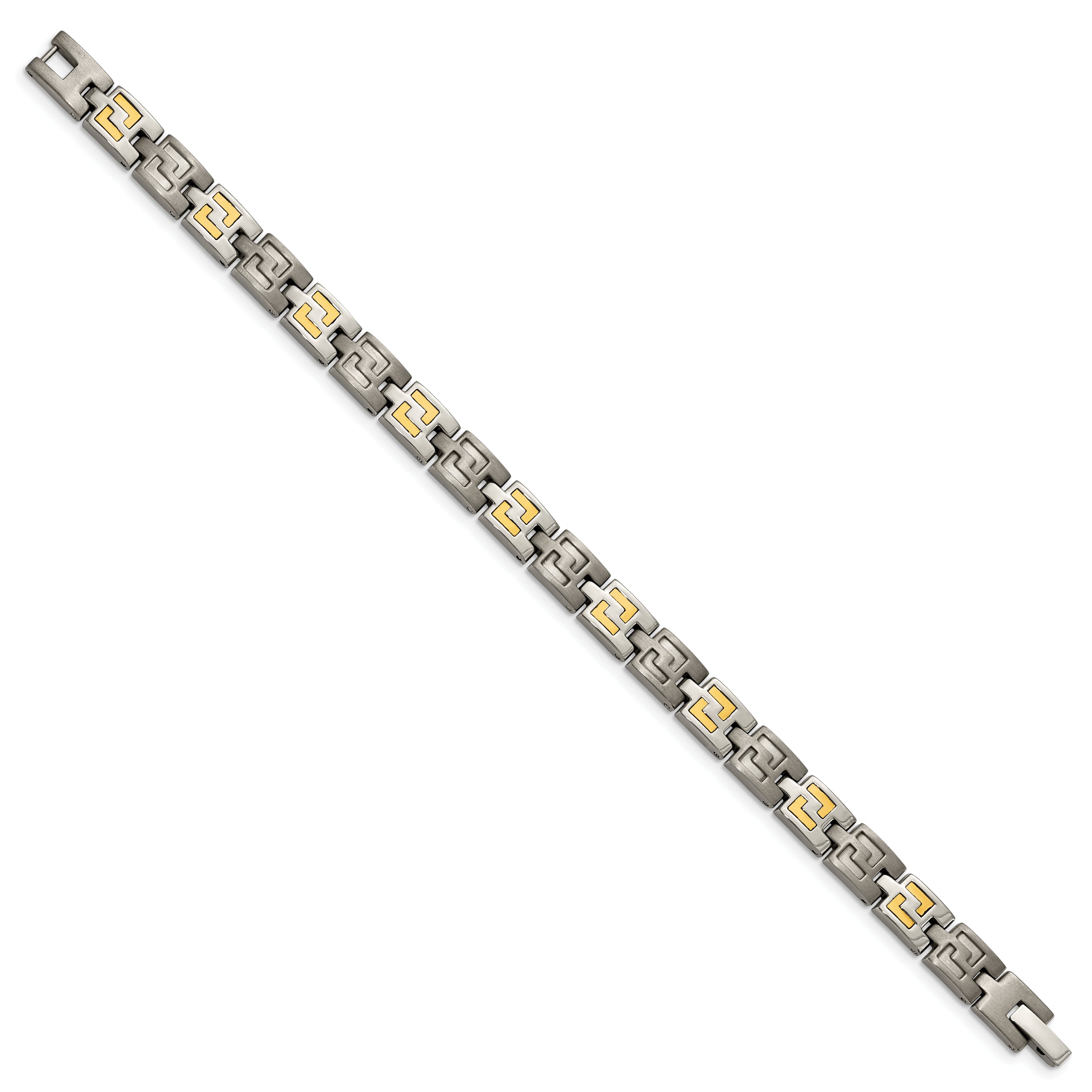 Chisel Titanium with 14k Gold Inlay Brushed and Polished 8.5 inch Bracelet