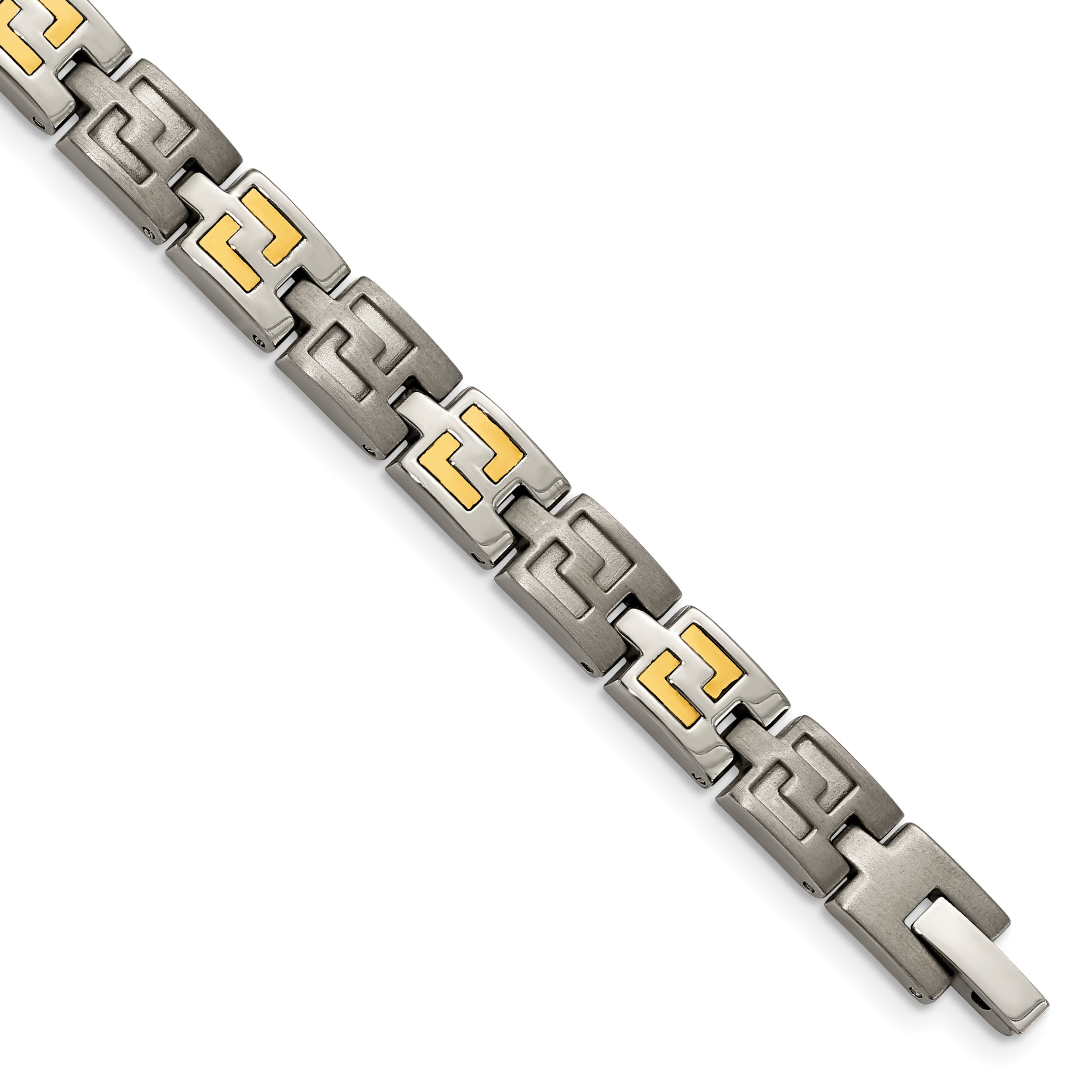 Chisel Titanium with 14k Gold Inlay Brushed and Polished 8.5 inch Bracelet Main image
