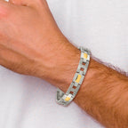 Chisel Titanium Brushed and Polished Yellow IP-Plated 9 inch Bracelet