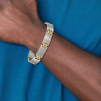 Brushed & Polished Bracelet in Titanium with Yellow IP Plating