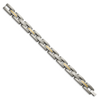 Inlay Bracelet in Titanium & 14K Gold, Brushed Finish