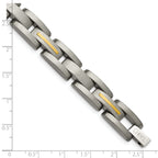 Inlay Bracelet in Titanium & 14K Gold, Brushed Finish