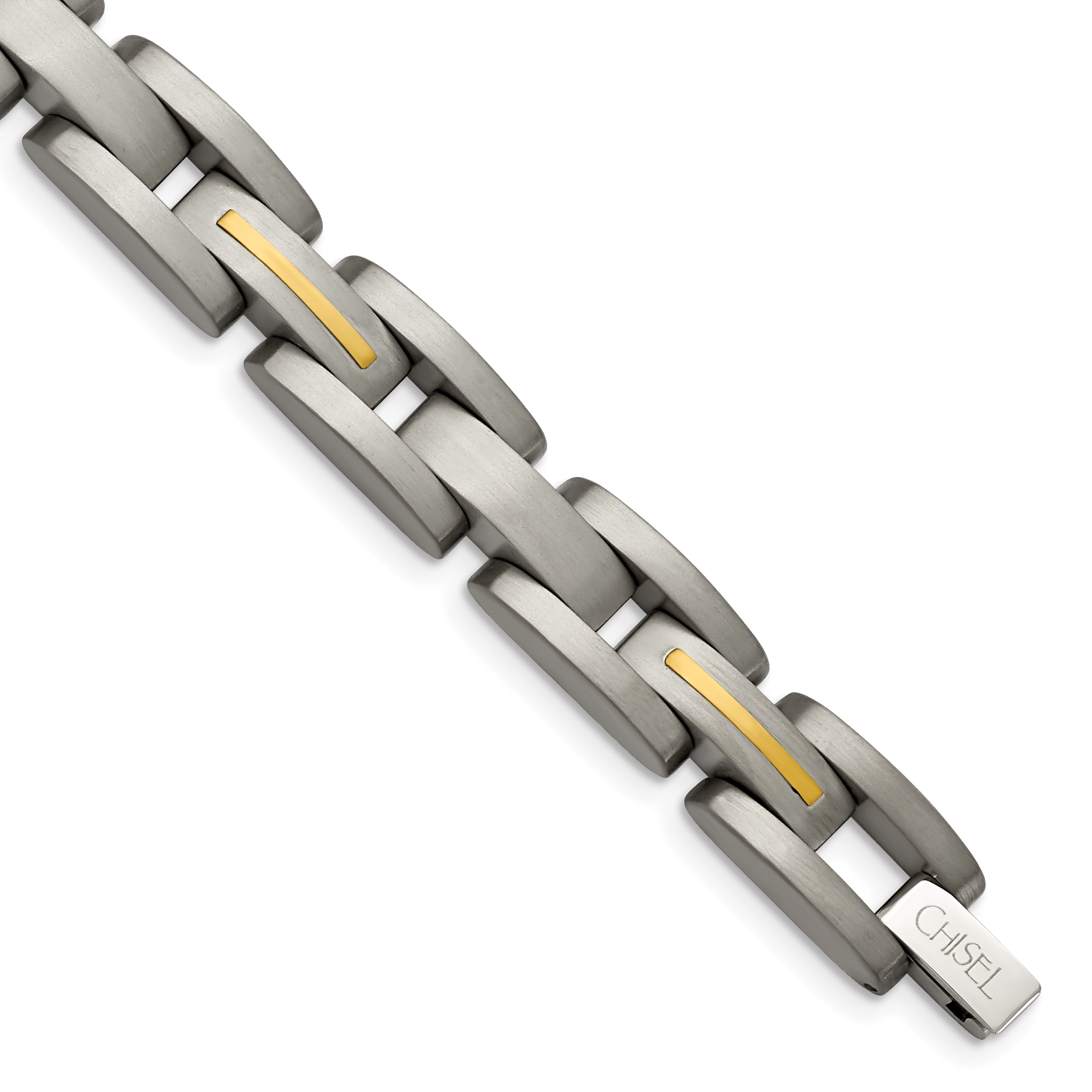 Chisel Titanium with 14k Gold Inlay Brushed 8.5 inch Bracelet Main image