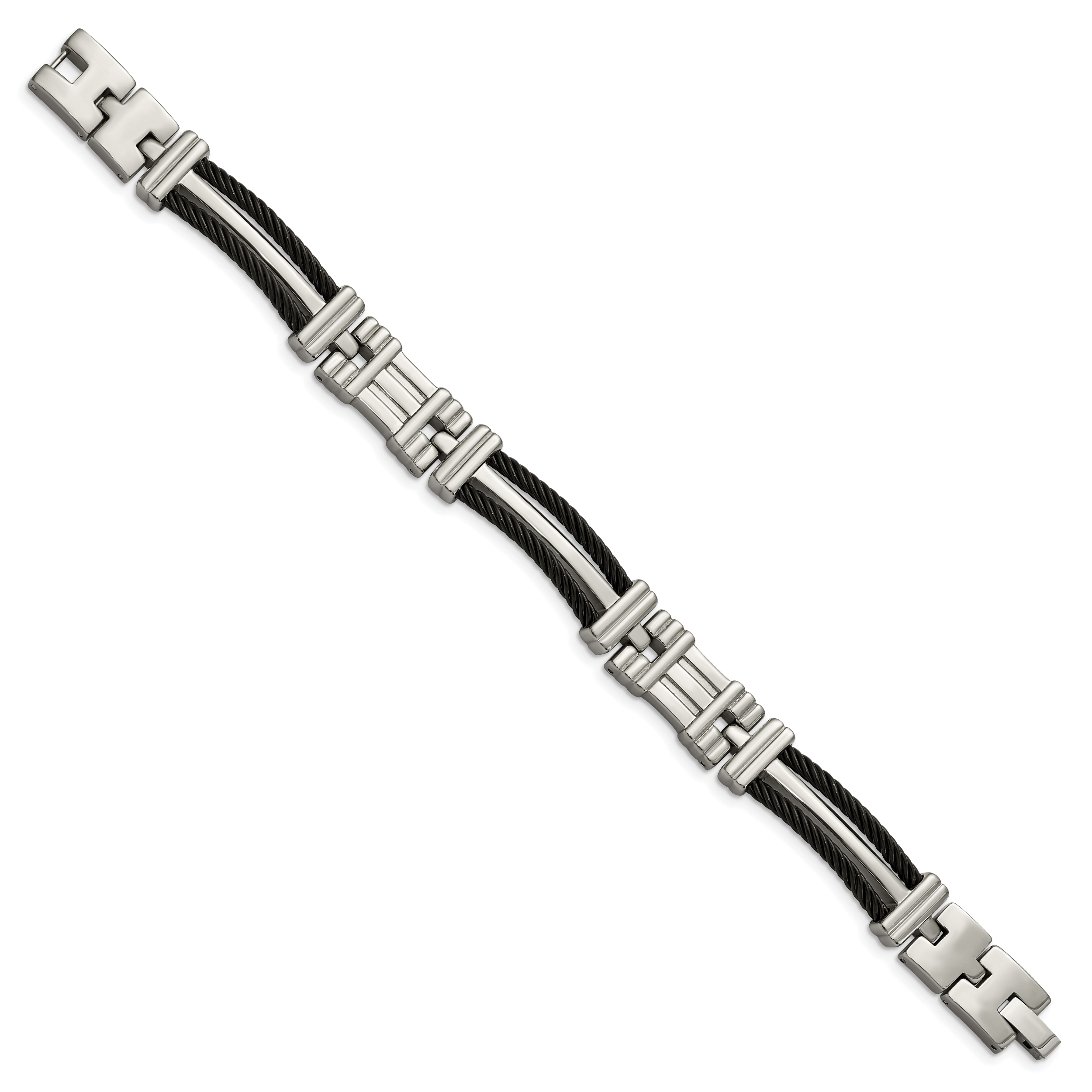Chisel Titanium Polished Black IP-plated 8.5 inch Bracelet Secondary image
