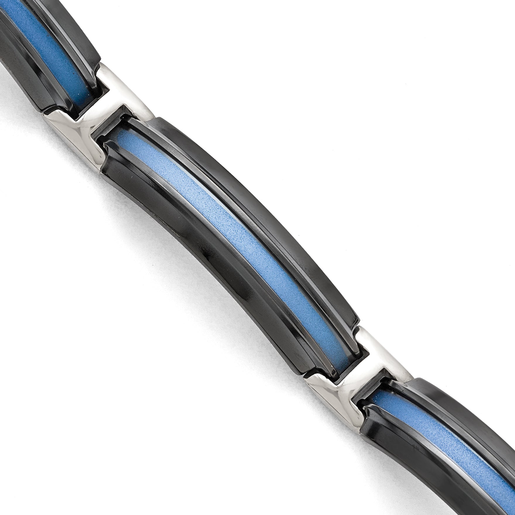 Titanium Black Ti Polished Blue Annodized Bracelet Main image