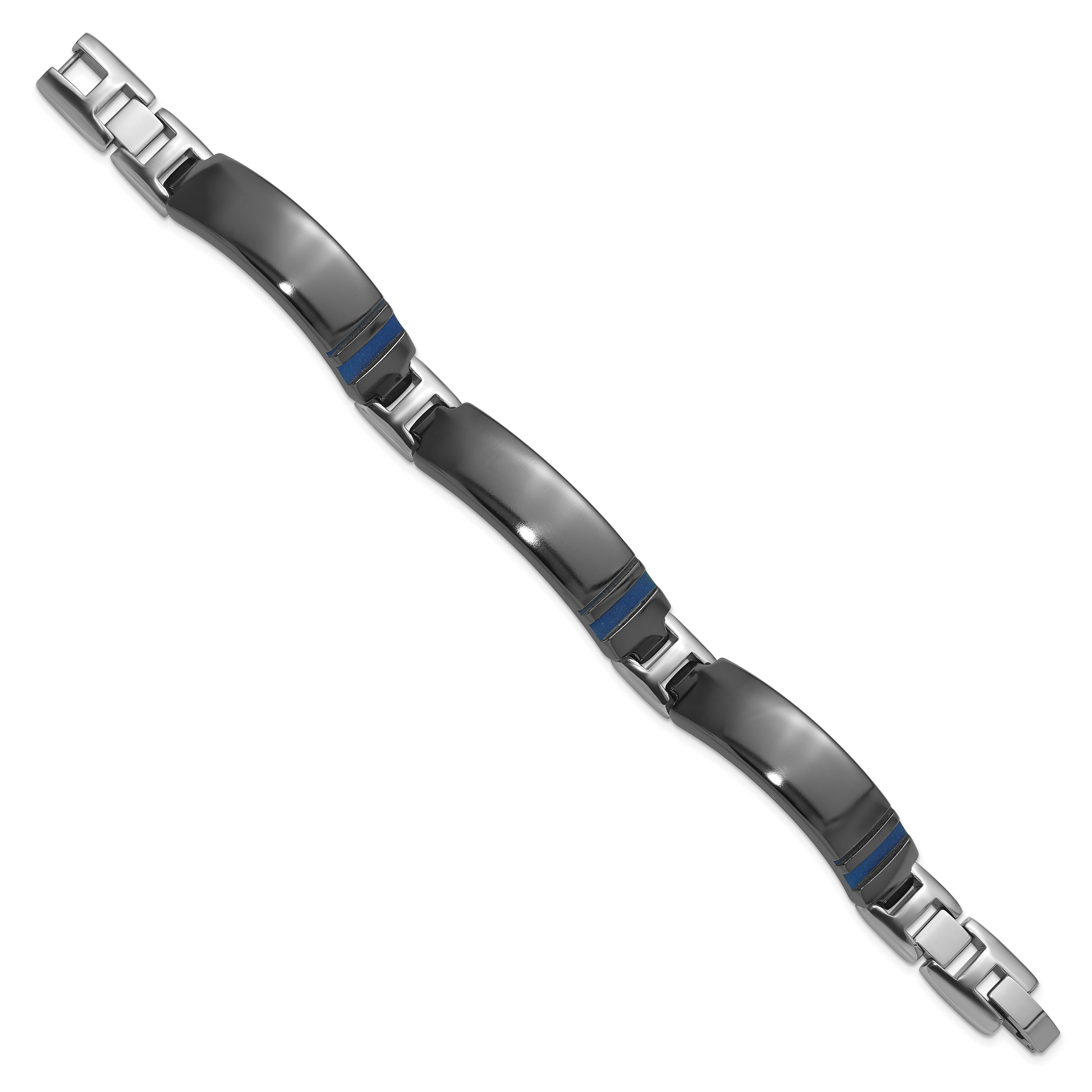 Titanium Black Ti Polished Blue Annodized Bracelet Secondary image