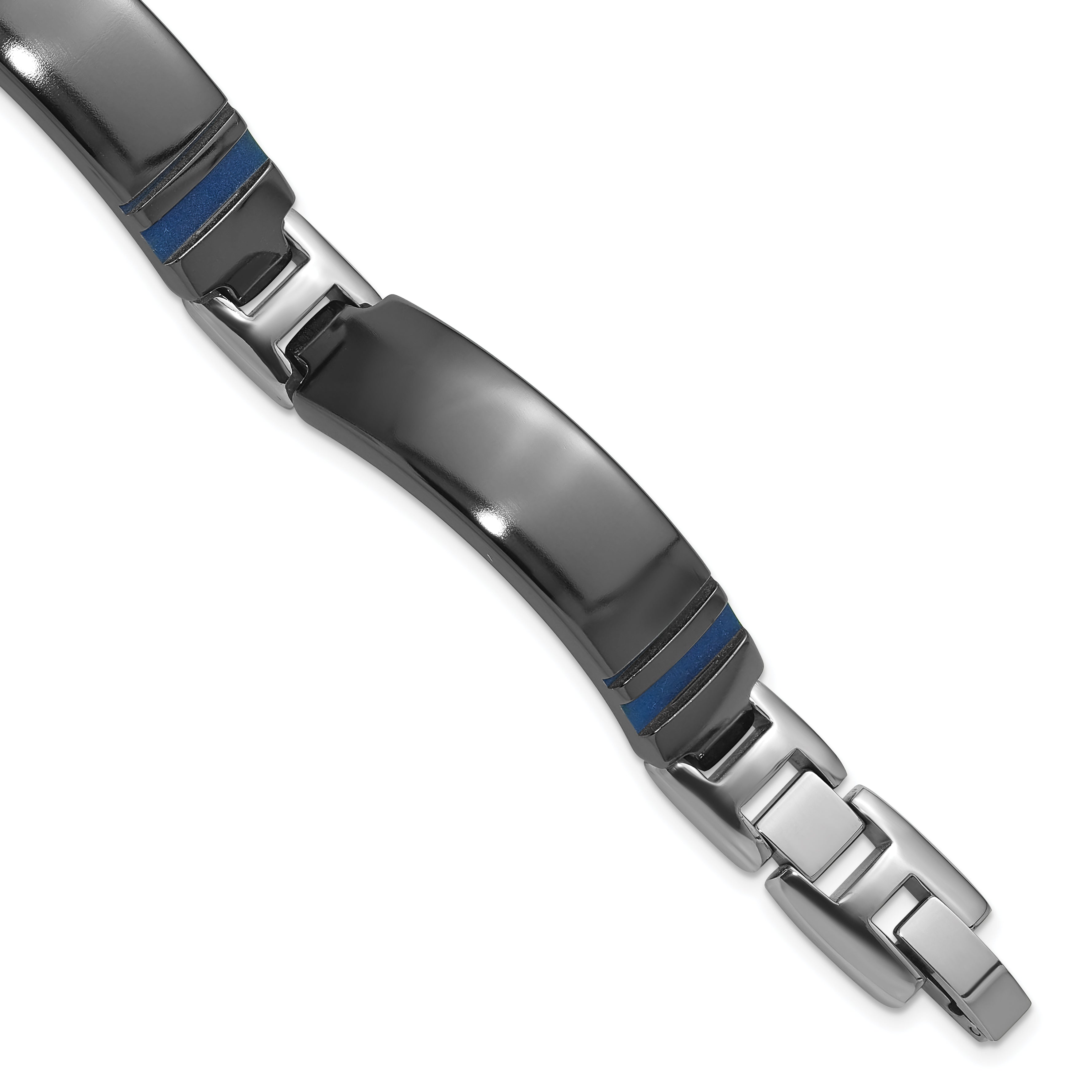 Titanium Black Ti Polished Blue Annodized Bracelet Main image