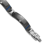 Titanium Black Ti Polished Blue Annodized Bracelet