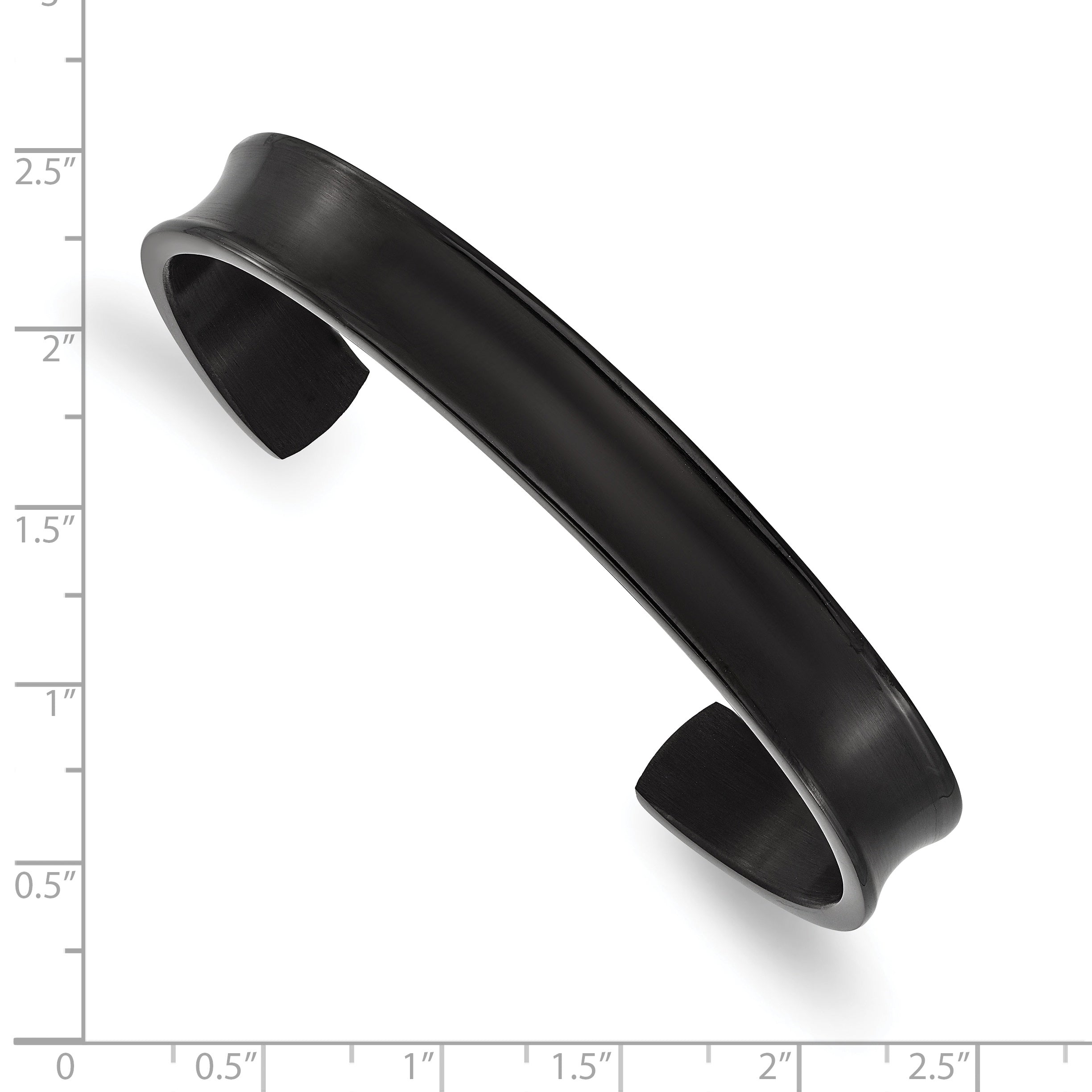 Chisel Titanium Brushed with Polished Edge Black IP-plated 10mm Cuff Bangle